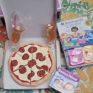 American Girl Party Set with Pizza and Lemonaid Drinks SleepoverParty Set